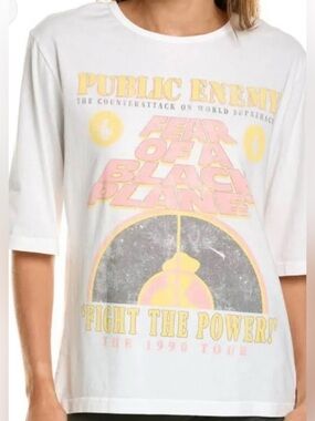 Project Karma White Graphic 'Public Enemy' Band T Fear Of A Black Planet Small